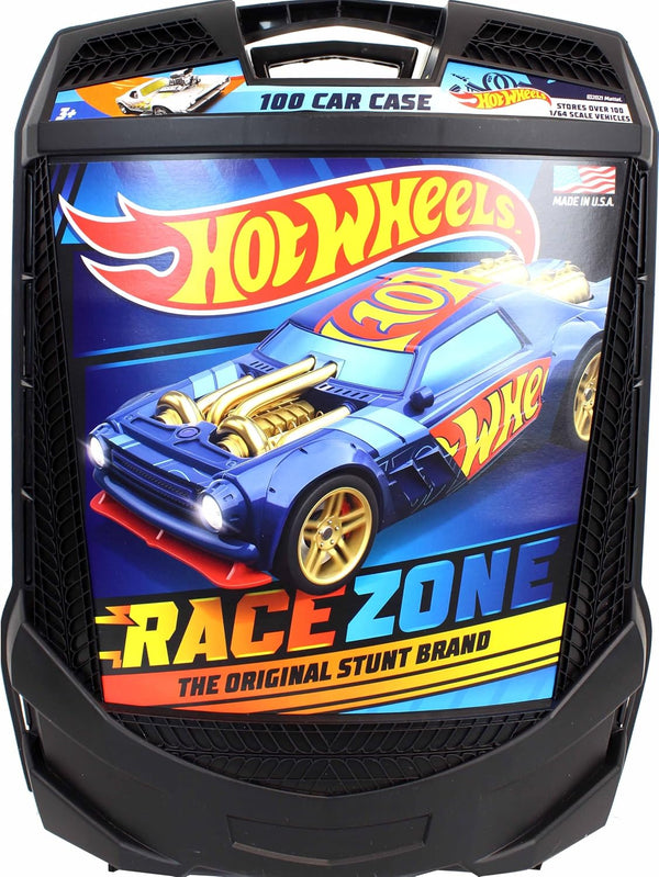 Hot Wheels 100-Car Storage Case – Large Capacity Organizer for 1:64 Die-Cast Vehicles with Handle and Latch, Durable Portable Carrying Case for