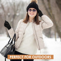 PAGE ONE Winter Gloves for Women Touchscreen Texting Warm Knit Fleece Lined Gloves for Cold weather Oat