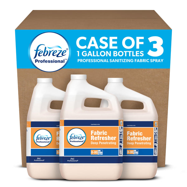Febreze Fabric Refresher, Bulk Odor Eliminator and Sanitizing Spray Refills, Deep Penetrating for Commercial Use, 1 gal (Case of 3)