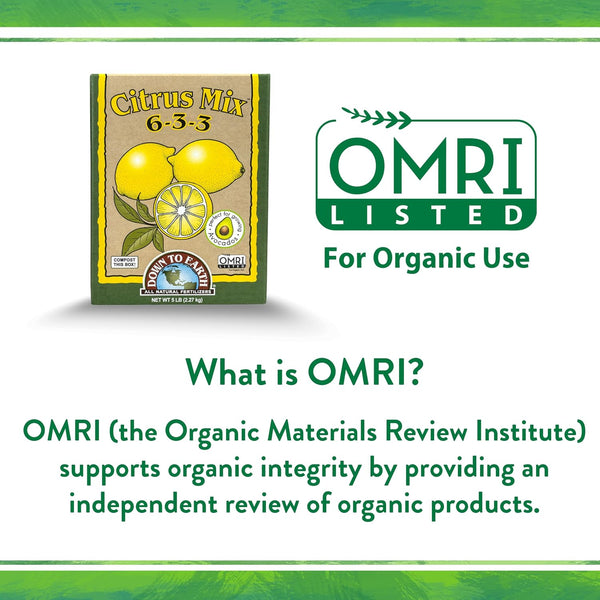 Down To Earth All Natural Fertilizers Organic Citrus Mix - Plant Food for Lemons, Limes, Oranges and Avocados 6-3-3, 1 lb