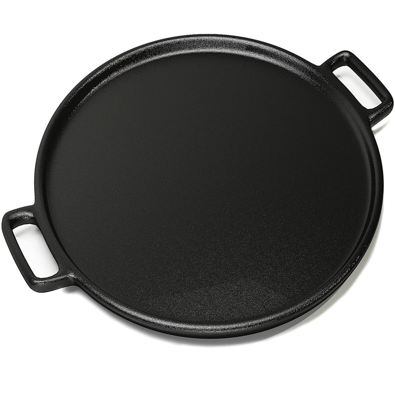 Home-Complete Cast Iron Pizza Pan, Even-Heating Cast Iron Cookware, 14” | Round Pizza Pan for Oven, Stovetop, Grill, or Campfires, Nonstick