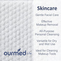 Ourmed Life Face Towels, Disposable Biodegradable Clean Facial Towels for Sensitive Skin, Lint- Free Face Cloths for Makeup Remover, Skincare and