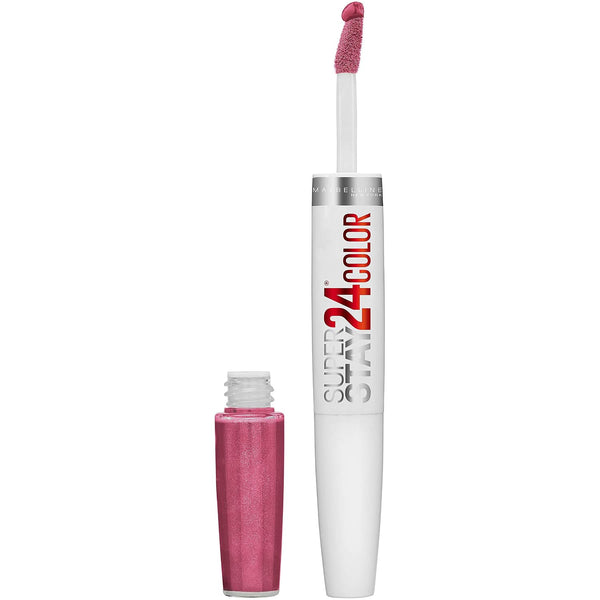 Maybelline Super Stay 24, 2-Step Liquid Lipstick Makeup, Long Lasting Highly Pigmented Color with Moisturizing Balm, Blush On, Pink, 1 Count