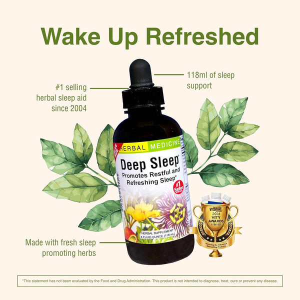 Herbs Etc. Deep Sleep Classic Liquid Extract - Herbal Supplement for Natural & Gentle Sleep Support - Restful Sleep Supplement with Passionflower,