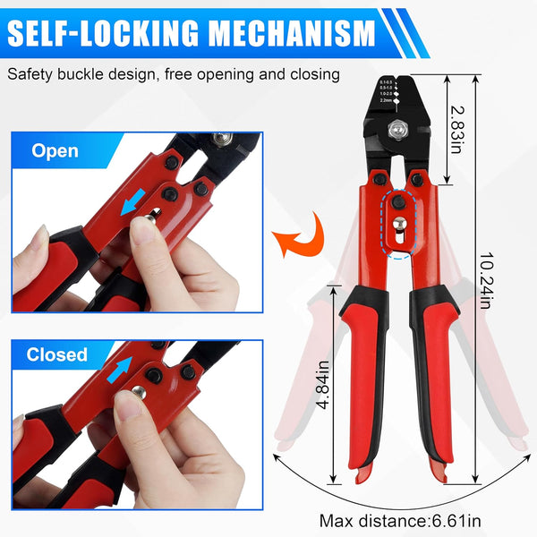 Fishing Crimping Tool Kit, High Carbon Steel Fishing Crimping Pliers Wire Rope Leader Crimping Tool with 500pcs Fishing Crimp Sleeves Beads Set, 4