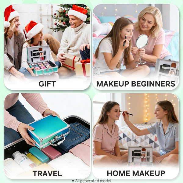 Color Nymph Girls Makeup Kit for Teens Make up Set for Beginners Mint Green | Versatile Colors & Buildable Beginner-Friendly, Gentle for Teen