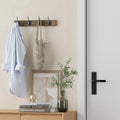 VERTORGAN Coat Hooks Wall Mounted, Wooden Hat Rack with 4 Hooks for Entryway, Bathroom,Bedroom(Brown) 1 Pack Brown
