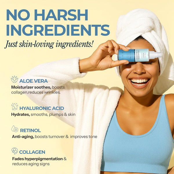 Clear Beauty Hyaluronic Acid & Collagen Face Mist - Dermatologist Tested, Moisturizes & Tones Skin, Anti-Aging, Natural Ingredients, Cruelty-Free,