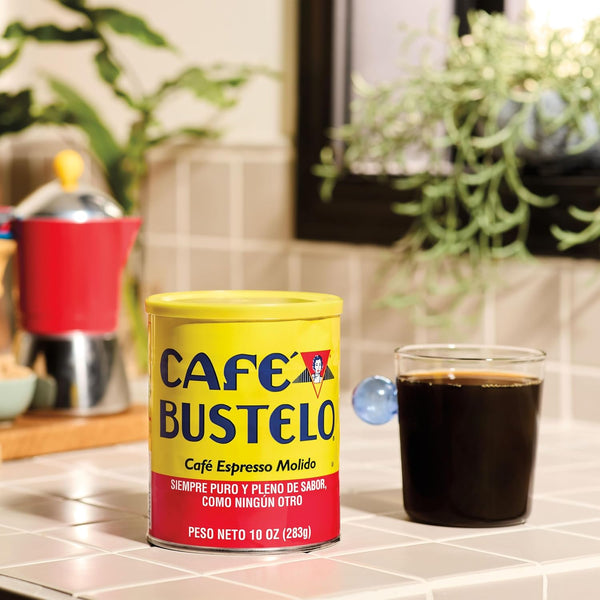 Café Bustelo Espresso Style Dark Roast Ground Coffee, 10 Oz. Can | Packaging May Vary 10 Ounce (Pack of 1)