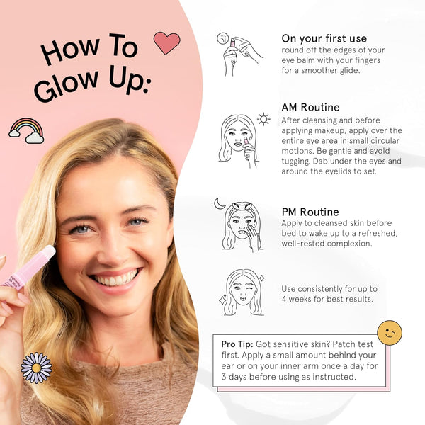 Grace & Stella under Eye Brightener Balm Stick - Caffeine Eye Cream for Dark Circles, Puffiness, Wrinkles - Moisturizer Stick with Niacinamide,
