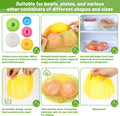 90Pcs Reusable Elastic Food Bowl Storage Covers, Sublaga Bowl Covers, Variety of 5 Translucent Stretchable Sizes and Colorful Dish Plate Covers,