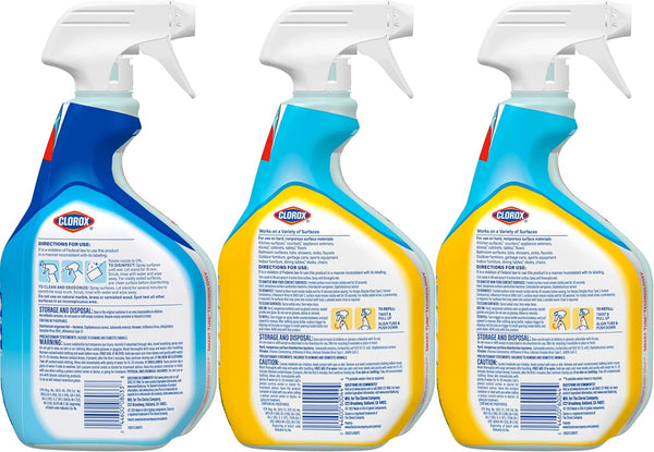 Clorox Disinfecting All-Purpose Cleaner, 32 fl. Oz., and Bathroom Cleaner, Bleach Free, Household Essentials, Cleans Dirt and Grime Off Most