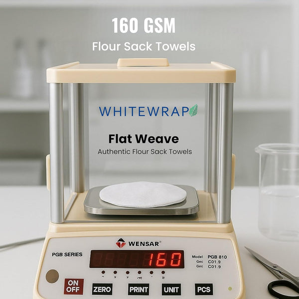 WHITEWRAP Flour Sack Towels 18X28 Ã¢ÂÂ 100% Cotton (Pack of 3), Reusable Kitchen Tea Towels for Baking, Crafts, Embroidery Ideas