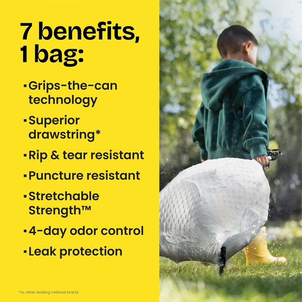 Glad Forceflex Tall Kitchen Trash Bags, 13 Gal, Gain Original with Febreze, 80 Ct (Pack May Vary)