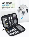 BAGSMART Electronics Travel Organizer Case, Tech Accessories Cord Storage Bag for Phone, Power Bank, SD Card, Cables, Black