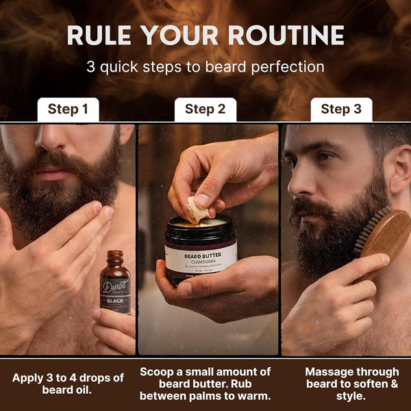 Detroit Grooming Co. Beard Oil & Beard Butter Bundle – Corktown (Vanilla, Tobacco & Cedarwood Scent) – Beard Hydration Set with Vitamin E &
