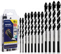 DYRECELVE 12-Piece Masonry Drill Bit Set and Concrete Drill Bit Set | Carbide Tile Drill Bits and Brick Drill Bit, 7 Sizes 1/8 to 1/2 Inch for