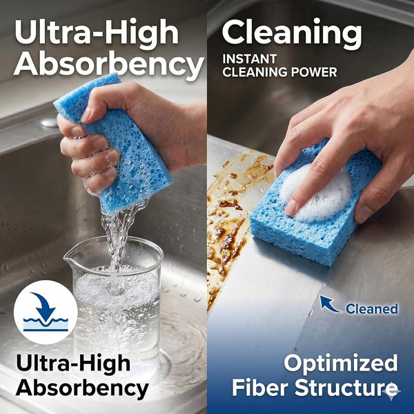 36 Pk Pop-Up Compressed Cellulose Sponges | Eco-friendly, reusable & durable for kitchen & home