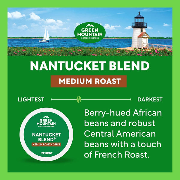 Green Mountain Coffee Roasters Nantucket Blend, Single-Serve Keurig K-Cup Pods, Medium Roast Coffee Pods, 48 Count Nantucket Blend 48 Count (Pack