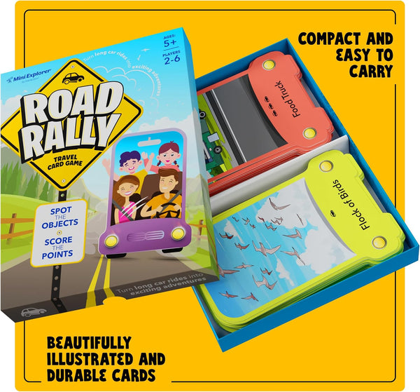 Road Rally Travel Scavenger Hunt Card Game for Kids - Roads Trip Car Games & Activities Must Haves Essentials - Fun Eye Hide & Seek Found Spy