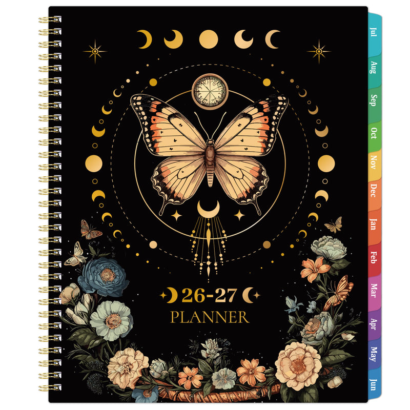 Planner 2025-2026 - Academic Planner 2025-2026 Daily Weekly and Monthly, July 2025 - June 2026, 8.5" X 11", Colorful Tabs, Back Pocket, Perfect