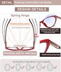 EYEURL 5-Pack Cat Eye Reading Glasses for Women- Men Blue Light Blocking Glasses Stylish Computer Readers for Women Anti Eyestrain & Glare with