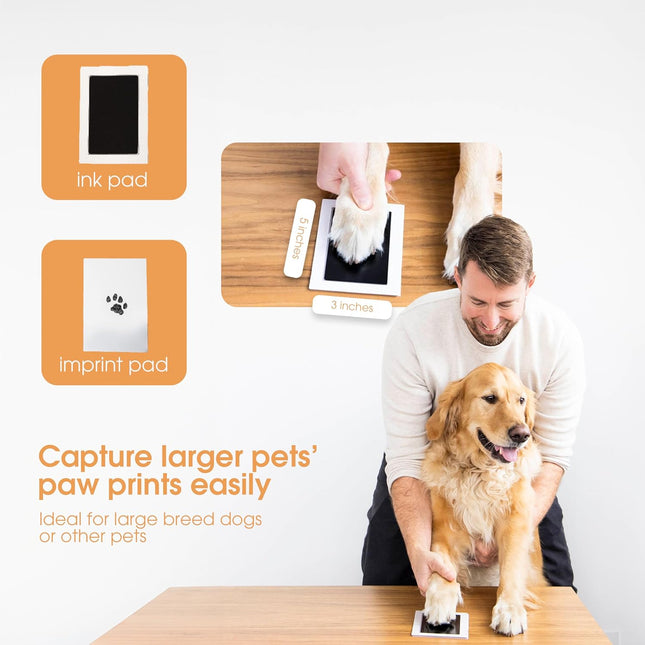 Pearhead Pet Clean-Touch Ink Pad, Medium/Large, Black Ink Pad for Cats or Dogs, 