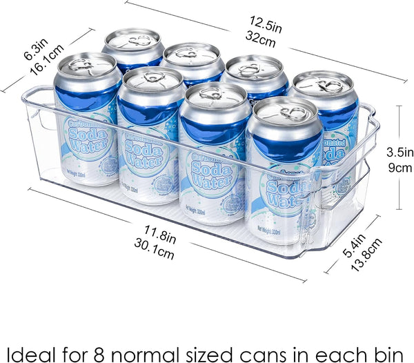 HOOJO Refrigerator Organizers and Storage - 8pcs Clear Plastic Bins For Fridge, Freezer, Kitchen Cabinet, Pantry Organization, BPA Free Fridge