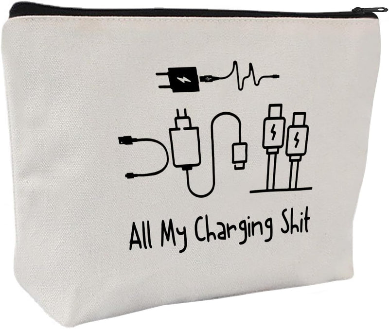 All My Charging shit bag,Fun and versatile bag with charger graphics, teenage boy gift, birthday gifts, travel accessories (Style D)