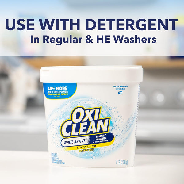 Oxiclean White Revive Laundry Whitener and Stain Remover Powder, 5 Lb