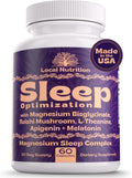 Natural Sleep Aid with Magnesium Glycinate 500Mg Reishi Mushroom 350Mg L-Theanine 300Mg Apigenin 50Mg Melatonin 3Mg - Magnesium Sleep Supplement