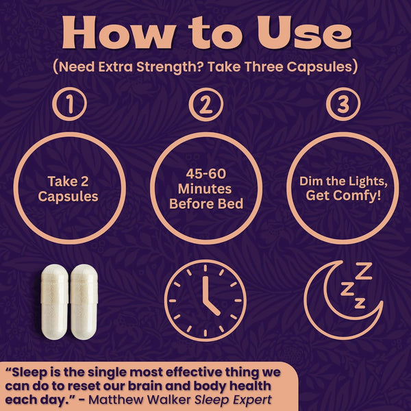 Natural Sleep Aid with Magnesium Glycinate 500Mg Reishi Mushroom 350Mg L-Theanine 300Mg Apigenin 50Mg Melatonin 3Mg - Magnesium Sleep Supplement