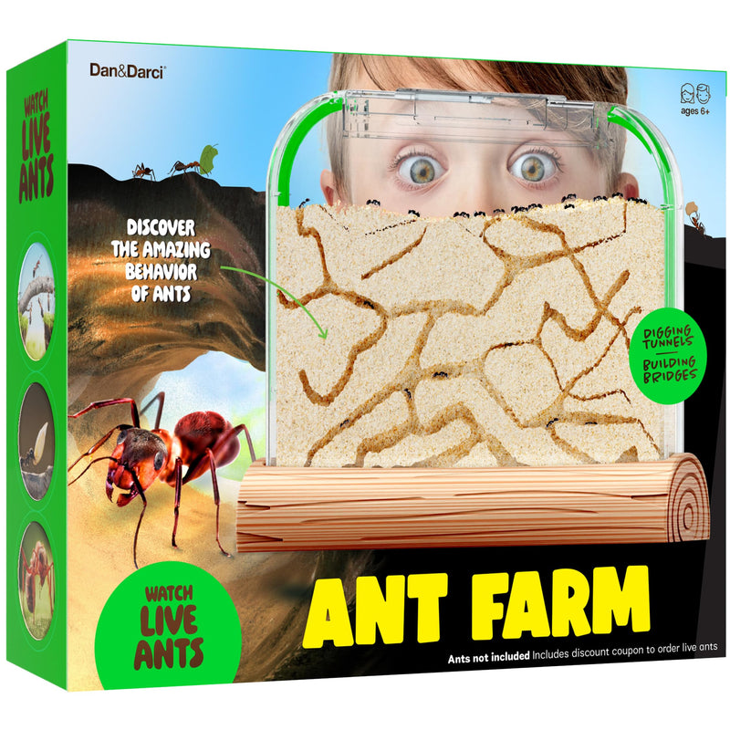 Dan&Darci Ant Farm Kit for Kids - Farms Colony - Includes Ants Voucher - Sand Habitat Kits - Bug Terrarium House - Educational Science Gifts for