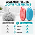 2 Pack Silicone Body Scrubber, Loofah Double-Sided Body Brush,Shower Scrubber and Scalp Massager Shampoo Brush for Sensitive Kids Women Men All