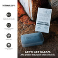 The Grandpa Soap Company Charcoal Bar Soap - With Activated Charcoal Hemp Seed and Mint Oil, Detoxifies, Draws Out Dirt and Toxins, Clear