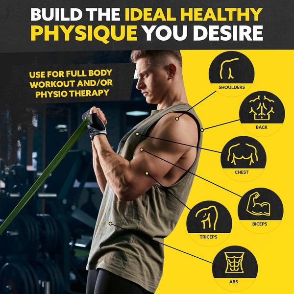 Long Resistance Bands for Working Out Men and Women - Set of 5 Pull-Up Bands, Rubber Handles and Door Anchor - Workout Bands Resistance for Men -