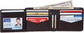 Alpine Swiss RFID Luka Men's Flip ID Wallet Deluxe Capacity ID Bifold With Divided Bill Section Camden Collection Soft Nappa Brown One Size Soft