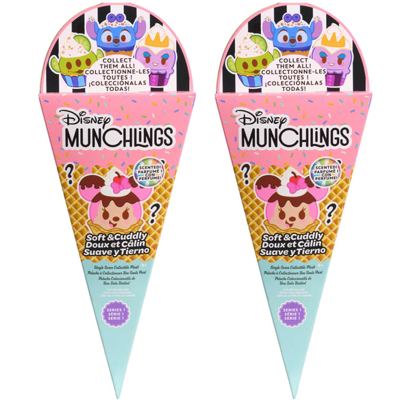 Just Play Disney Munchlings Single Serve Scented Collectible Plush 2-Pack, Kids Toys for Ages 0