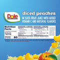 Dole Diced Peaches in 100% Juice - Dole Fruit Bowls Snacks - 4 oz Fruit Bowls - 12 Pack | In 100% Juice, Fruit Bowls Snacks Peach 4 Ounce (Pack of 12)