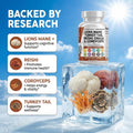 Clean Nutraceuticals Lions Mane 20in1 Mushroom Supplement with Turkey Tail Reishi Cordyceps Chaga Maitake Meshima Poria Cocos Shiitake Oyster