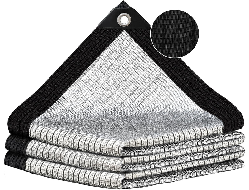 80% Silver Shade Cloth for Garden,Pergola,Greenhouse,Chicken Coop,Kennels,Shade Cloth with Grommets,Simple Hanging Covers 5ft×12ft