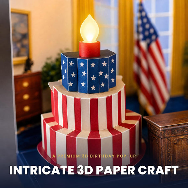 Donald Trump Pop Up Birthday Card with Real Voice & Music - 3D Oval Office