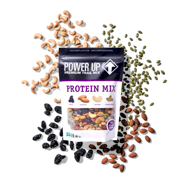 Power Up Premium Trail Mix - Protein Packed 14oz, No Added Sugar, Made Without Peanuts, Gluten Free, Vegan, Non-GMO Raisin 14 Ounce (Pack of 1)