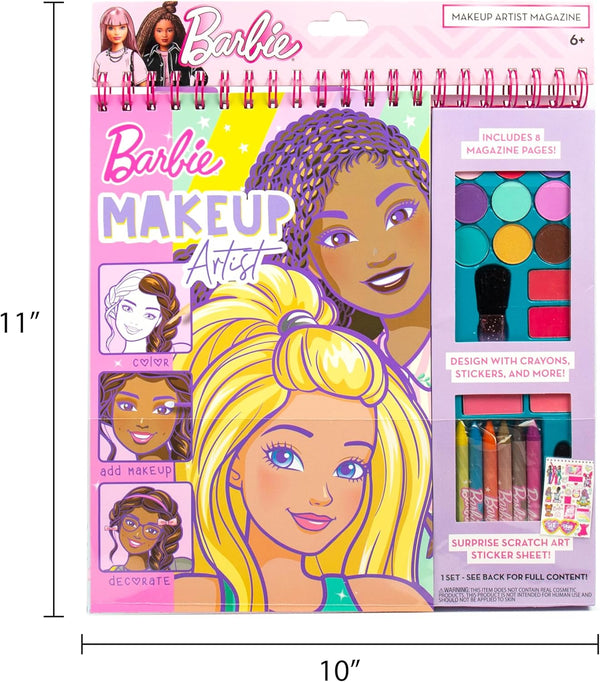 Barbie Makeup Artist Magazine by Horizon Group USA, Create Your Own Hair & Makeup Looks Using 130+ Stencils, 180+ Stickers, Crayons, Pretend