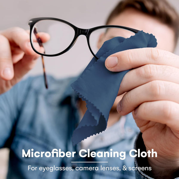 Care Touch Microfiber Cleaning Cloths, 6 Pack - Cleans Glasses, Lenses, Phones, Screens, Other Delicate Surfaces - Large Lint Free Microfiber