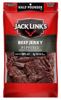 Jack Link'S Beef Jerky, Peppered, Half Pounder Large Jerky Bag - Flavorful Meat Snack, Ready to Eat Protein Snacks with 9G of Protein per Serving,
