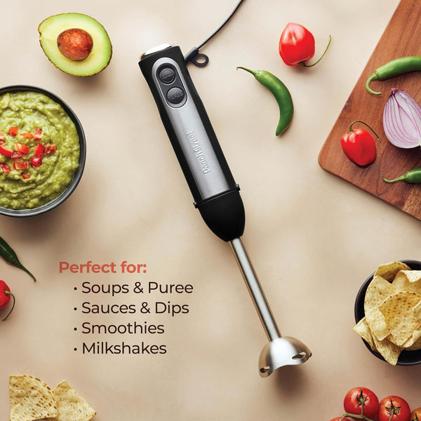 Powerful Immersion Blender, Electric Hand Blender 500 Watt with Turbo Mode, Detachable Base. Handheld Kitchen Gadget Blender Stick for Soup,
