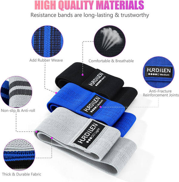 Resistance Bands for Working Out, Exercise Workout Bands for Women & Men, 3 Levels Elastic Stretch Bands for Exercise with Carry Bag for Physical
