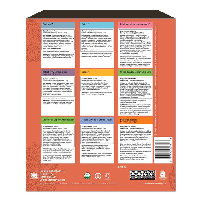 Yogi Organic Tea Sampler Gift Box - Assorted Delicious Wellness Teas - 9 Favorit