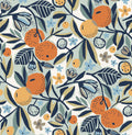 NuWallpaper x Pip & Lo Navy Clementine Garden Peel Stick Wallpaper, PLS4199